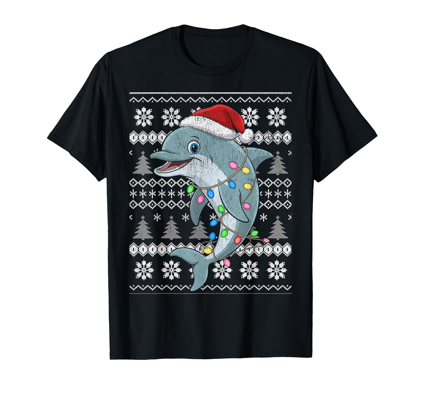 Funny Shark Santa Hat Ugly Christmas Sweater T-Shirt
