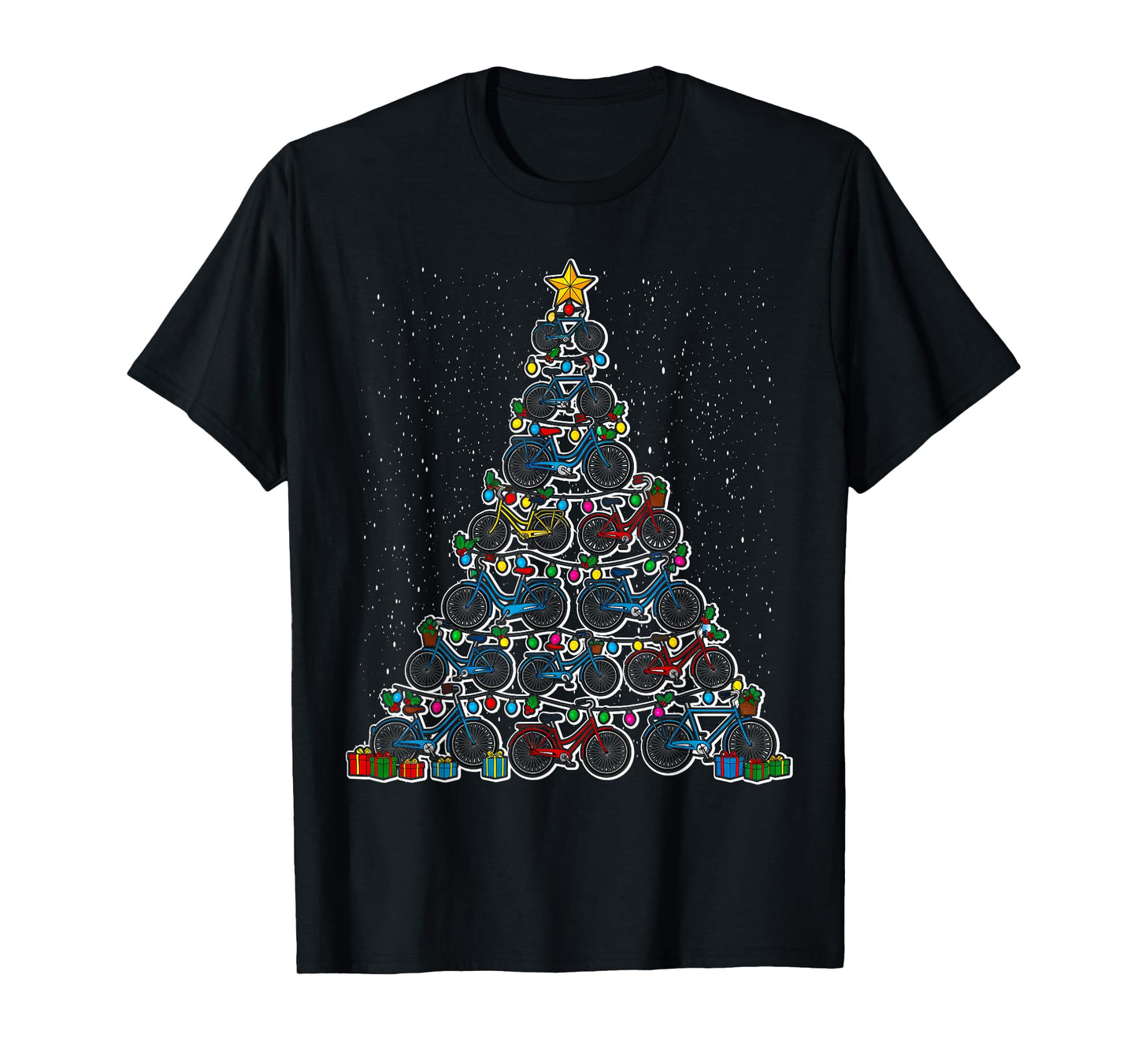 Bicycle Christmas Tree Funny Santa Lover Biker T-Shirt