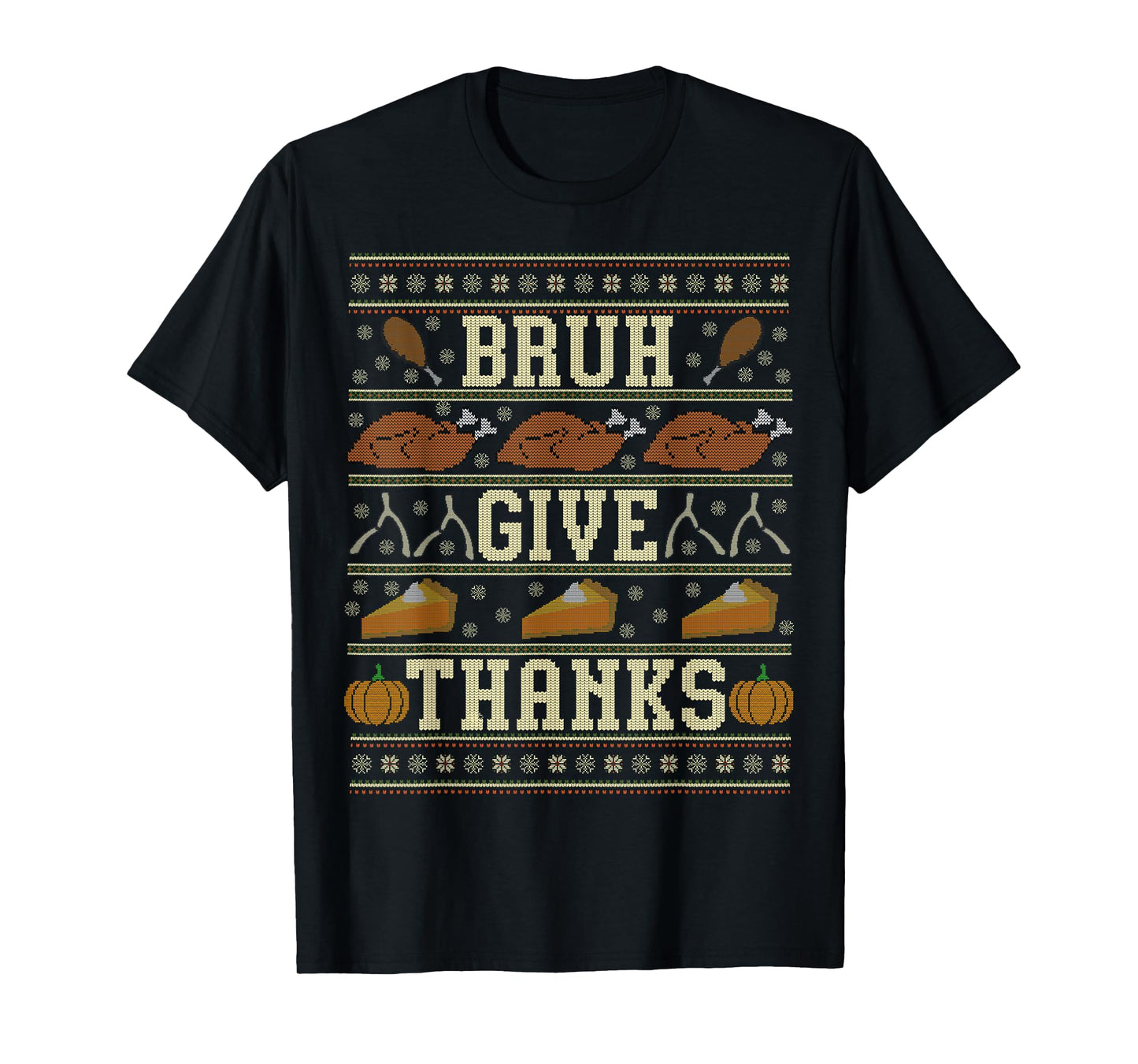Bruh Meme Ugly Thanksgiving Sweater Turkey Teen Boys Kids T-Shirt