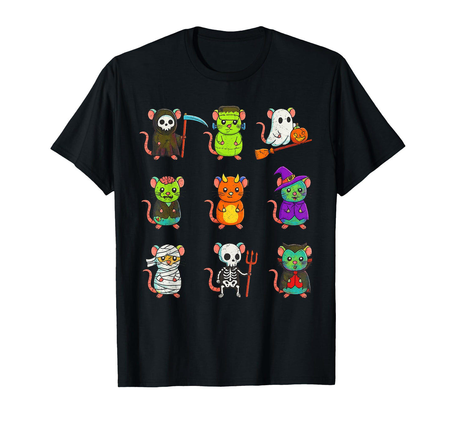 Funny Halloween Rats in Spooky Costumes for Kids T-Shirt