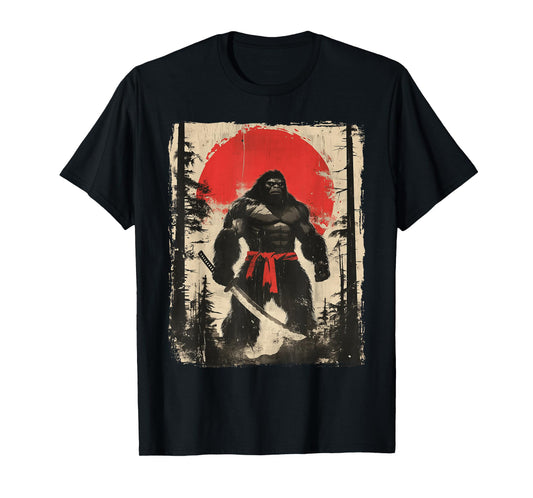 Bigfoot Samurai Japanese Sword Sasquatch T-Shirt