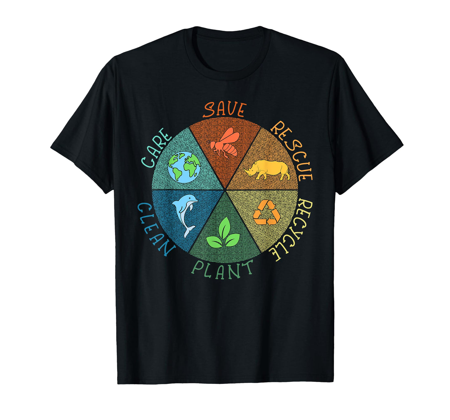 Vintage Earth Day Save Bees Rescue Animals Recycle Plastic T-Shirt