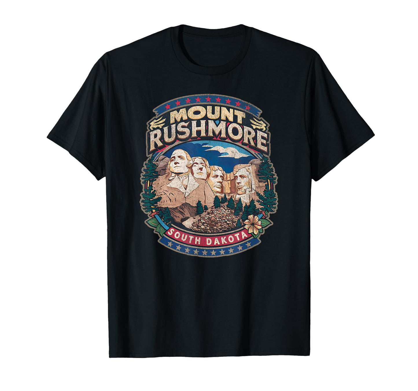 Mount Rushmore South dakota retro 80s mt Rushmore souvenir T-Shirt