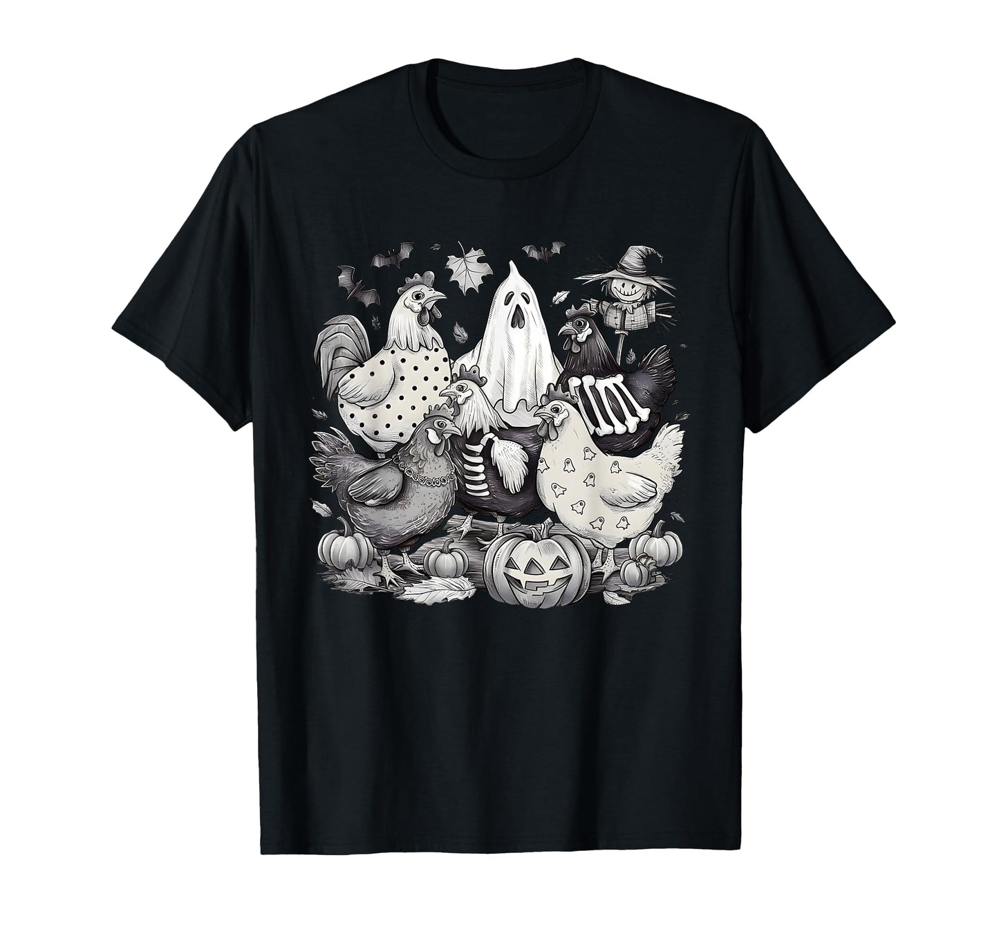 Chicken Halloween Costume Spooky Season Funny Chickens Witch T-Shirt