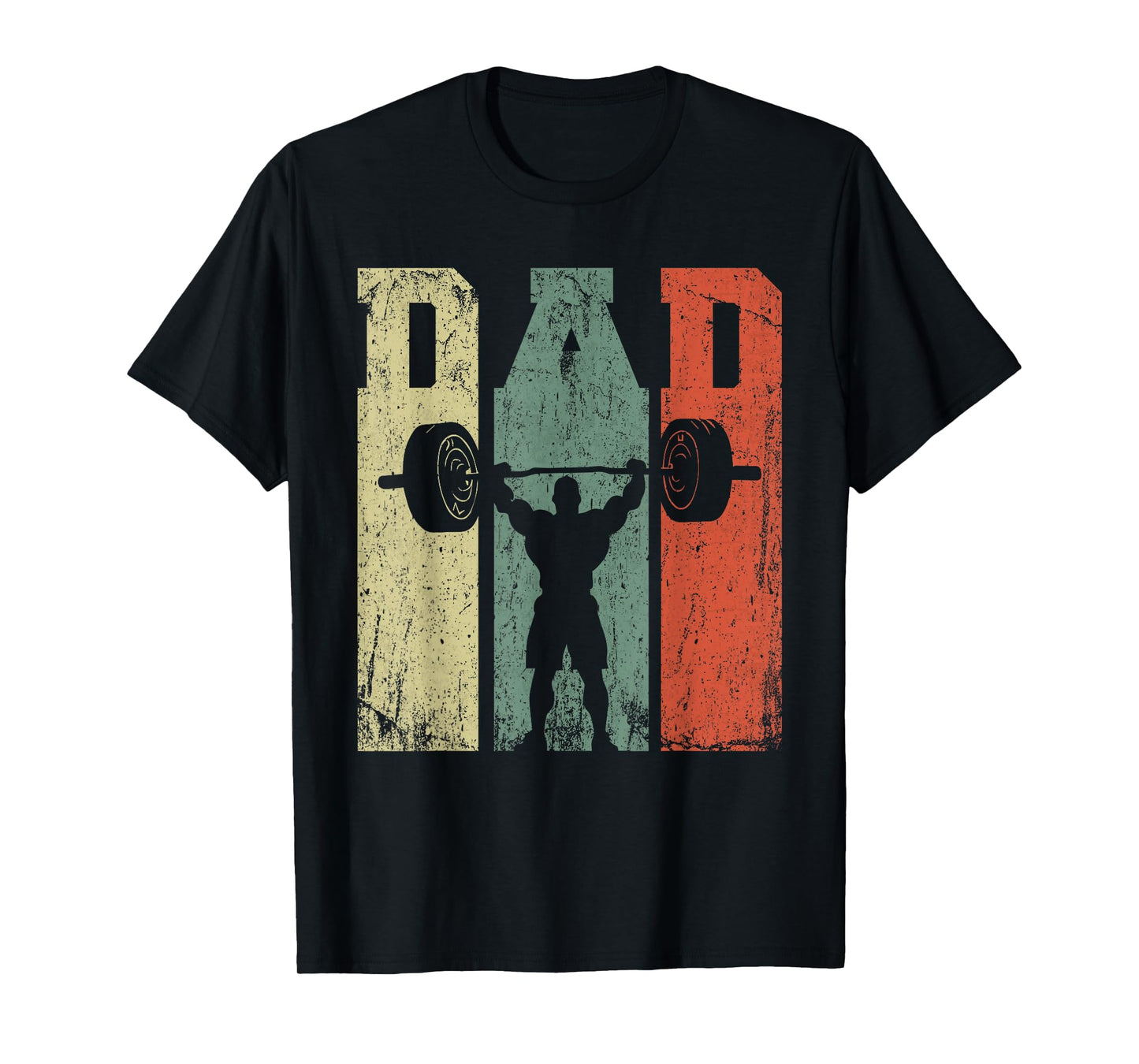 Vintage Weightlifting Dad Daddy Silhouette Gym Father's Day T-Shirt