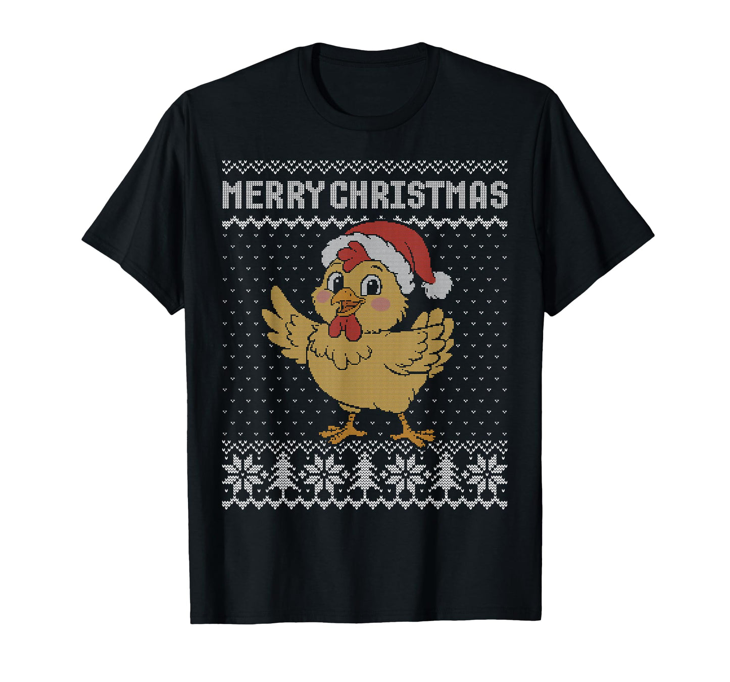 Merry Chickmas, Ugly Chicken Christmas Sweater T-Shirt