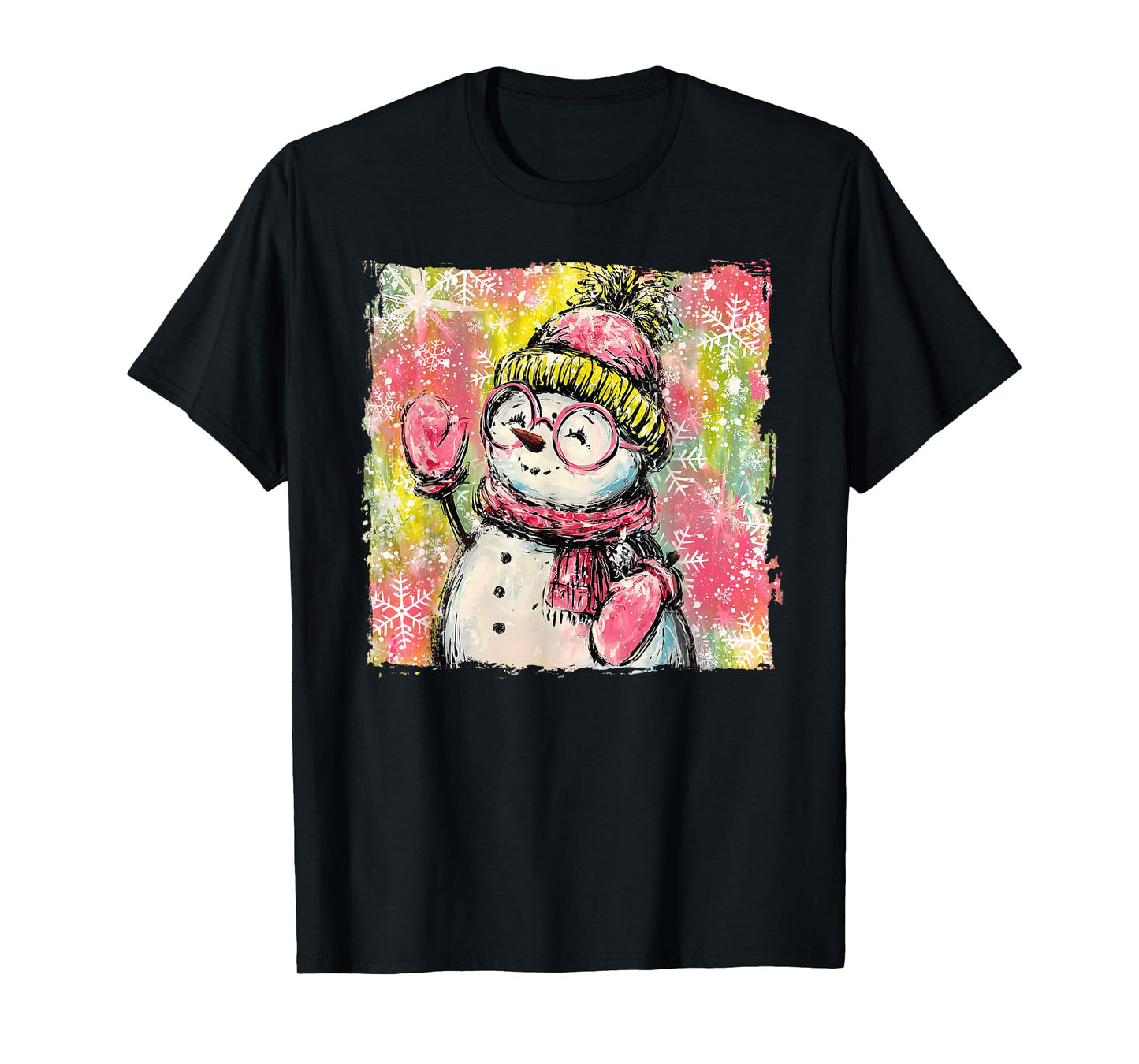 Coquette Snowman Preppy Merry Christmas Xmas Holiday Pajamas T-Shirt