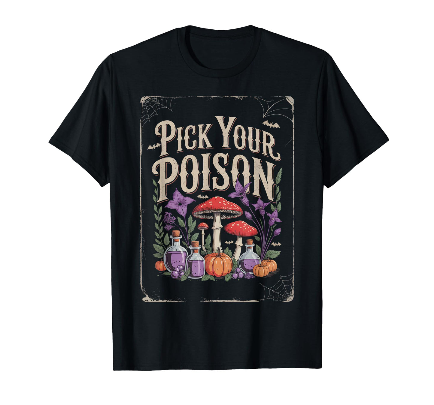 Pick Your Poison Retro Villain Witch Halloween T-Shirt
