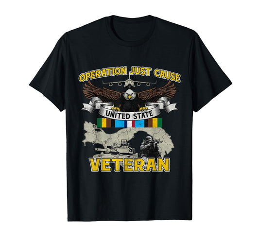 Operation Just Cause Map Panama OJC Veteran Vintage Gifts T-Shirt