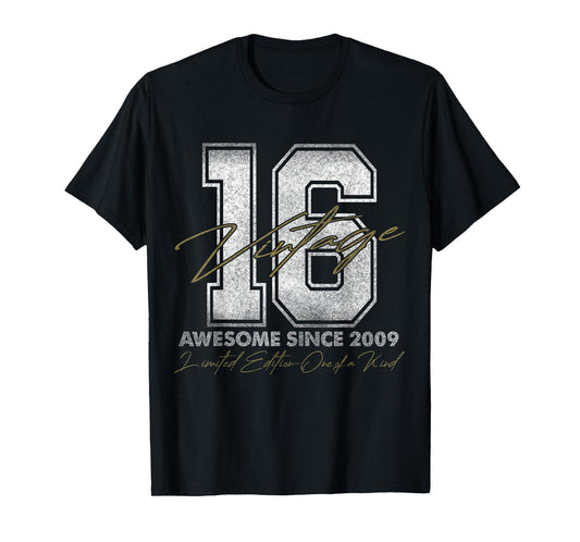 Vintage Number Shirts For Men and Women 2025 16 Year Old Gifts Vintage 2009 Limited Edition 16th Birthday T-Shirt