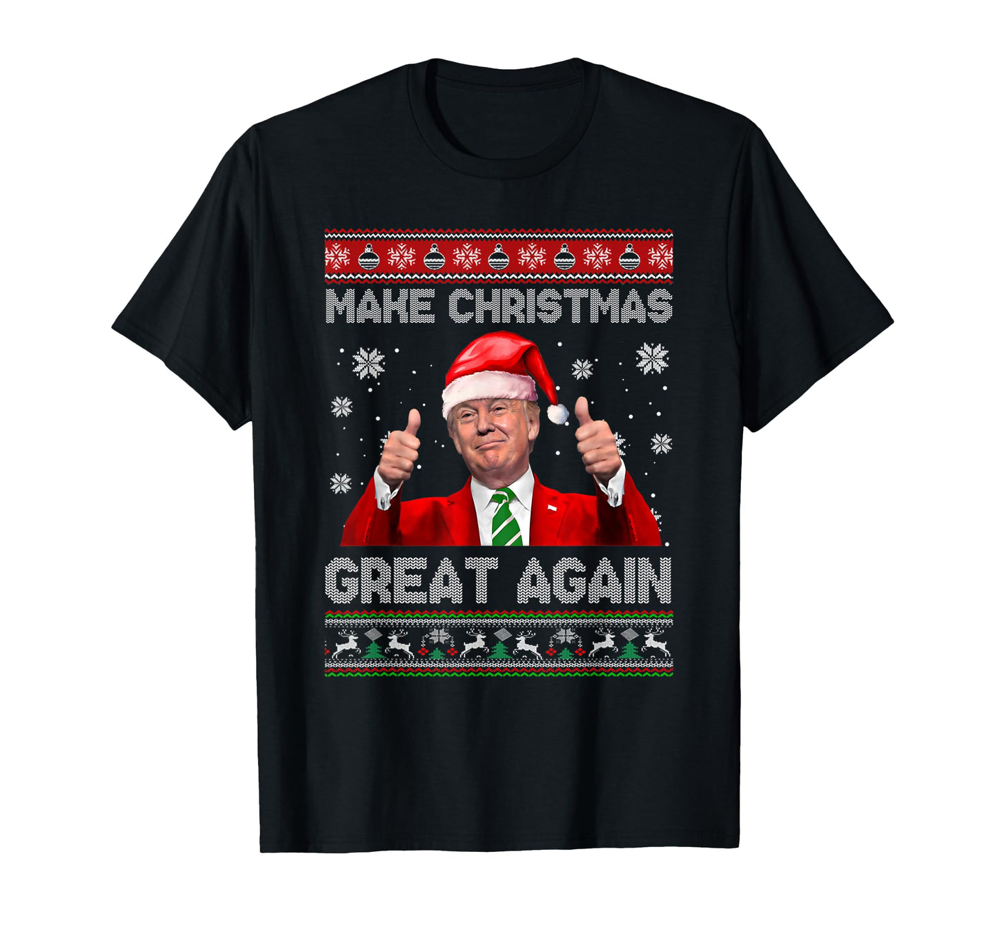 Make Christmas Great Again Xmas Funny Trump Pajamas Ugly T-Shirt