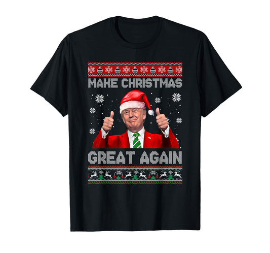 Make Christmas Great Again Xmas Funny Trump Pajamas Ugly T-Shirt