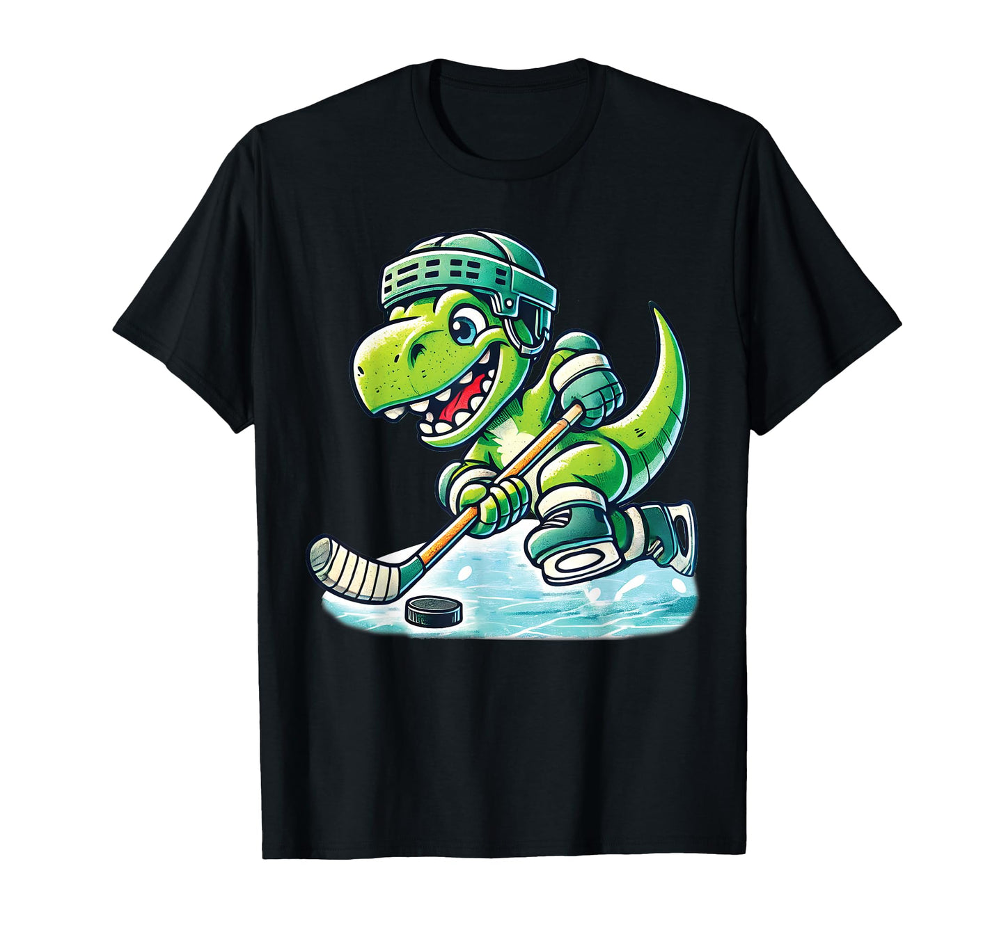 Hockeysaurus Dinosaur Ice Hockey Trex Kids Boys Ice Hockey T-Shirt
