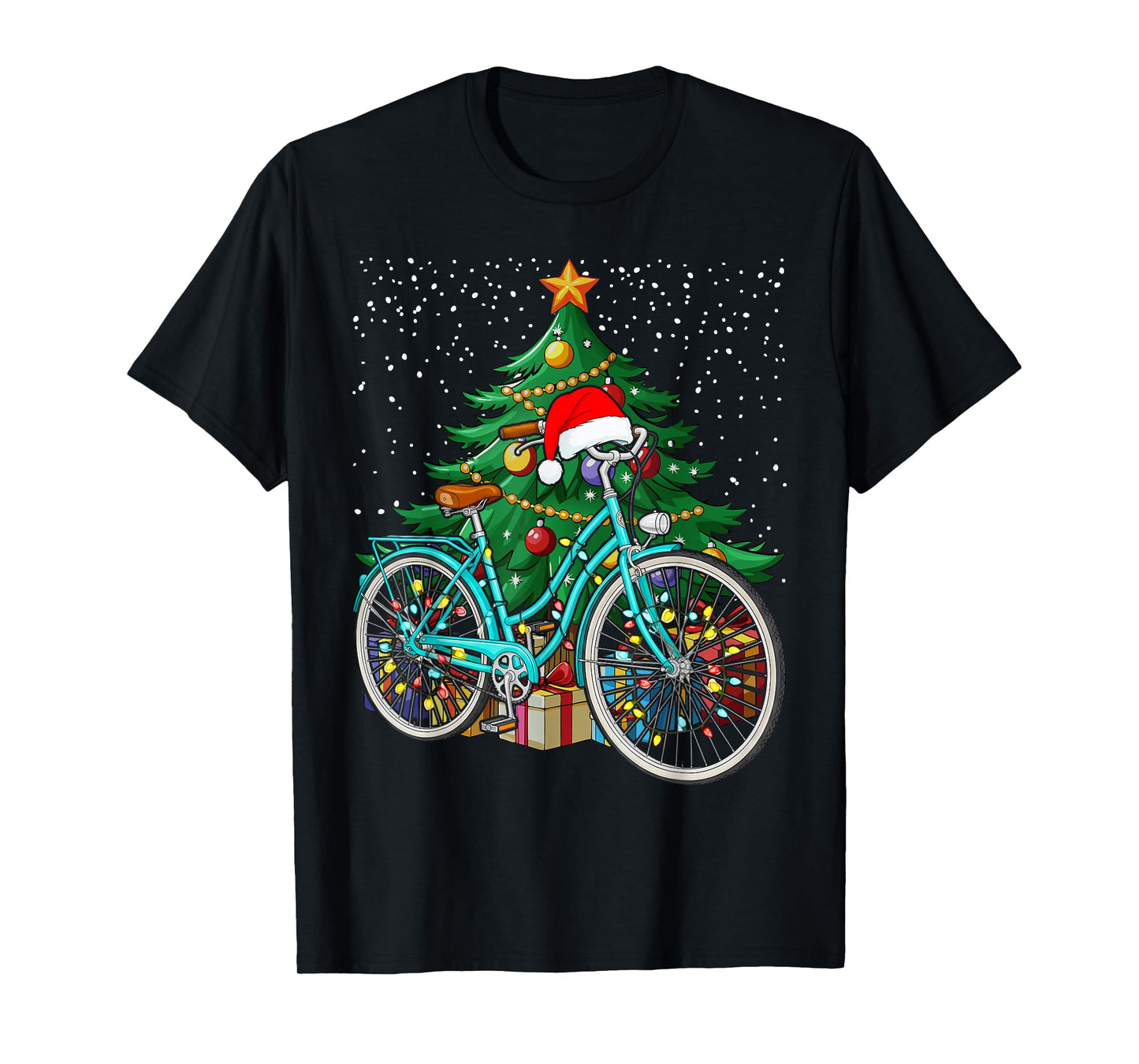 Bike Bicycle Christmas Santa Hat Xmas T-Shirt