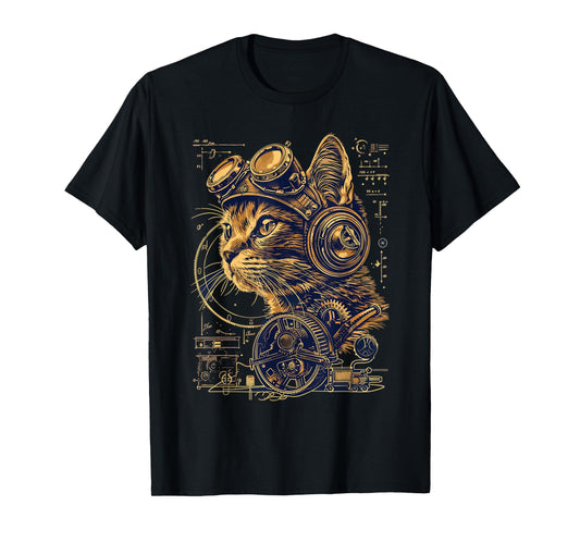 Steam Punk Art Cat Kitten Steampunk T-Shirt for Men Women