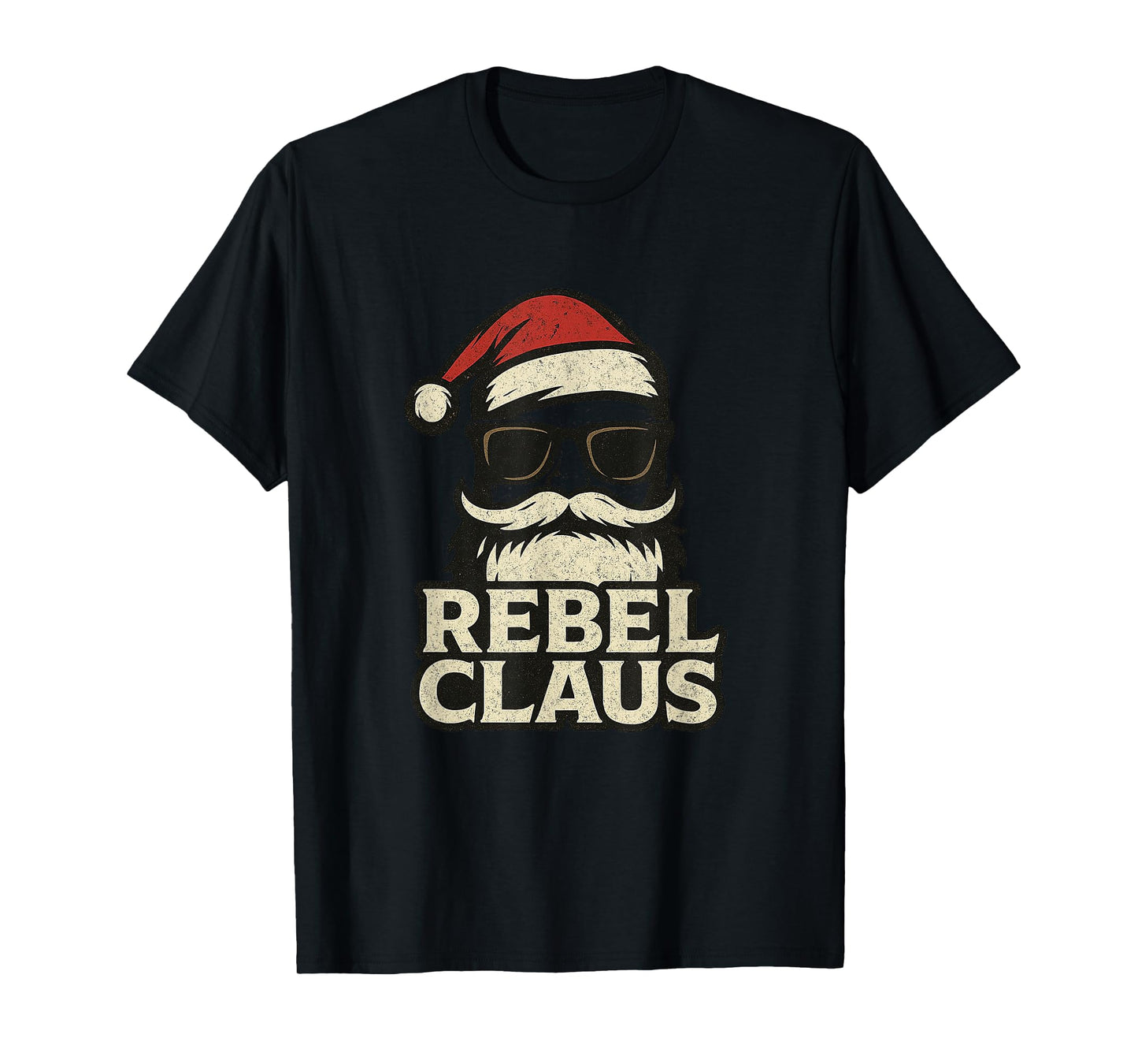 Rebel Claus Santa Graphic Christmas Design T-Shirt