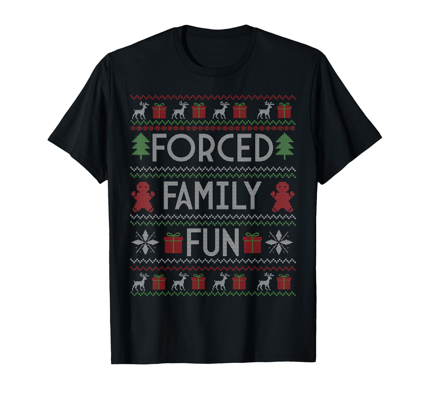 Forced Family Fun Merry Christmas Funny Ugly Christmas T-Shirt