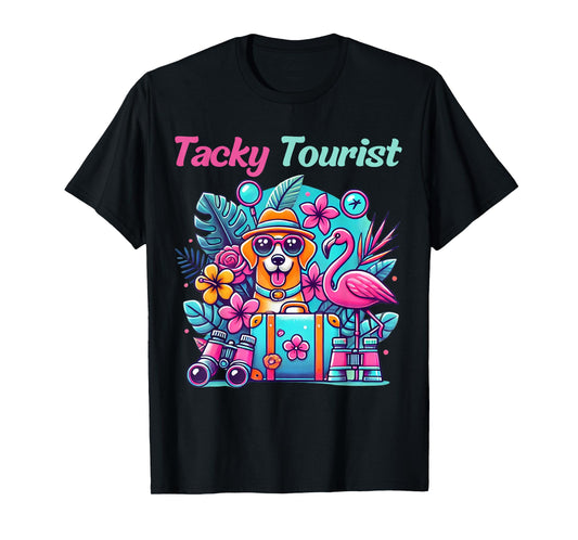 Vacation Tourist Apparel & Vintage Hawaiian Wear Unisex-Adults, Unisex-Kids T-Shirt Black Tie-Dye Cartoon Tacky Tourist Hawaiian Short Sleeve T-Shirt Small