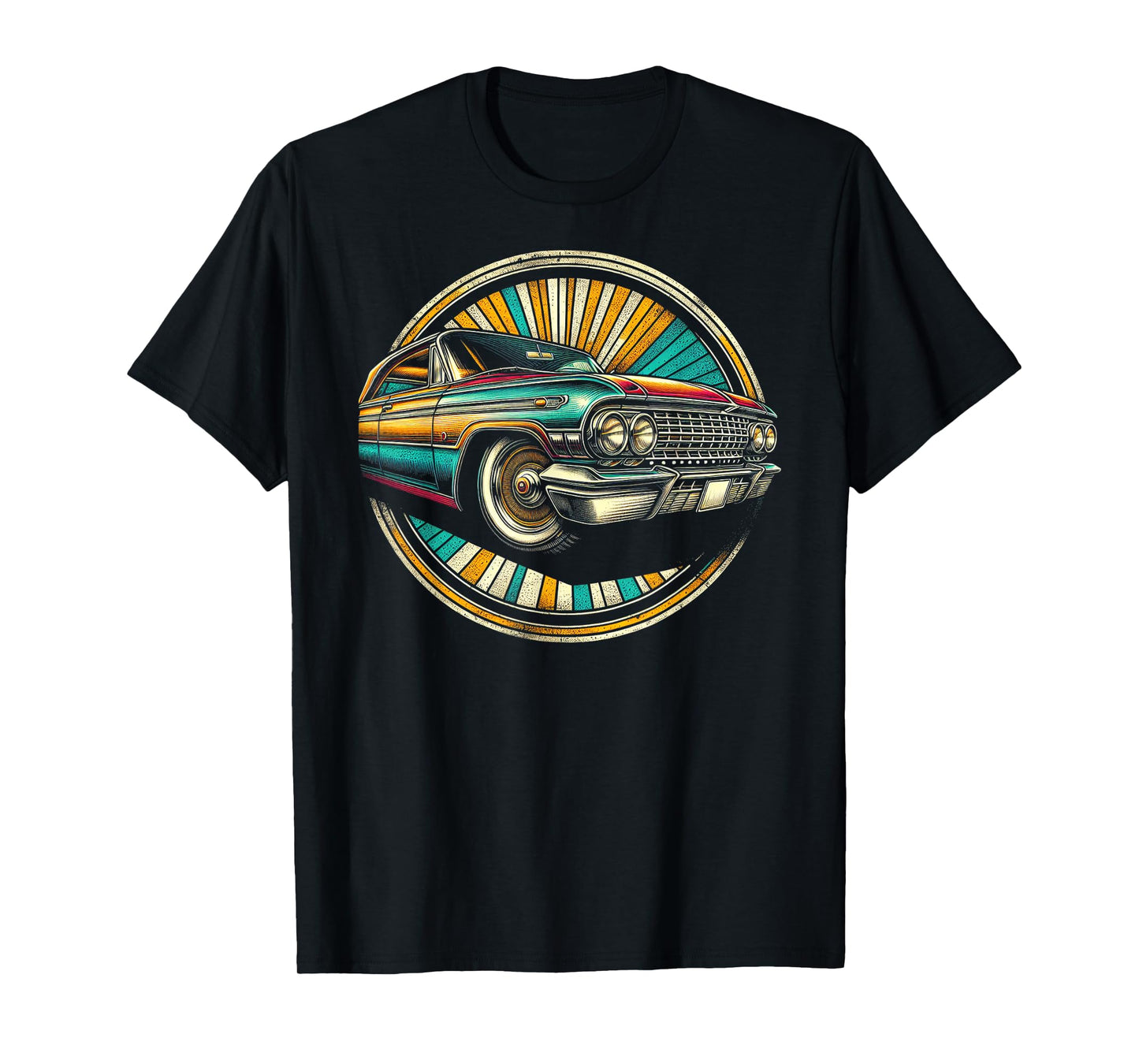 Detailed 1960s Car Illustration T-Shirt