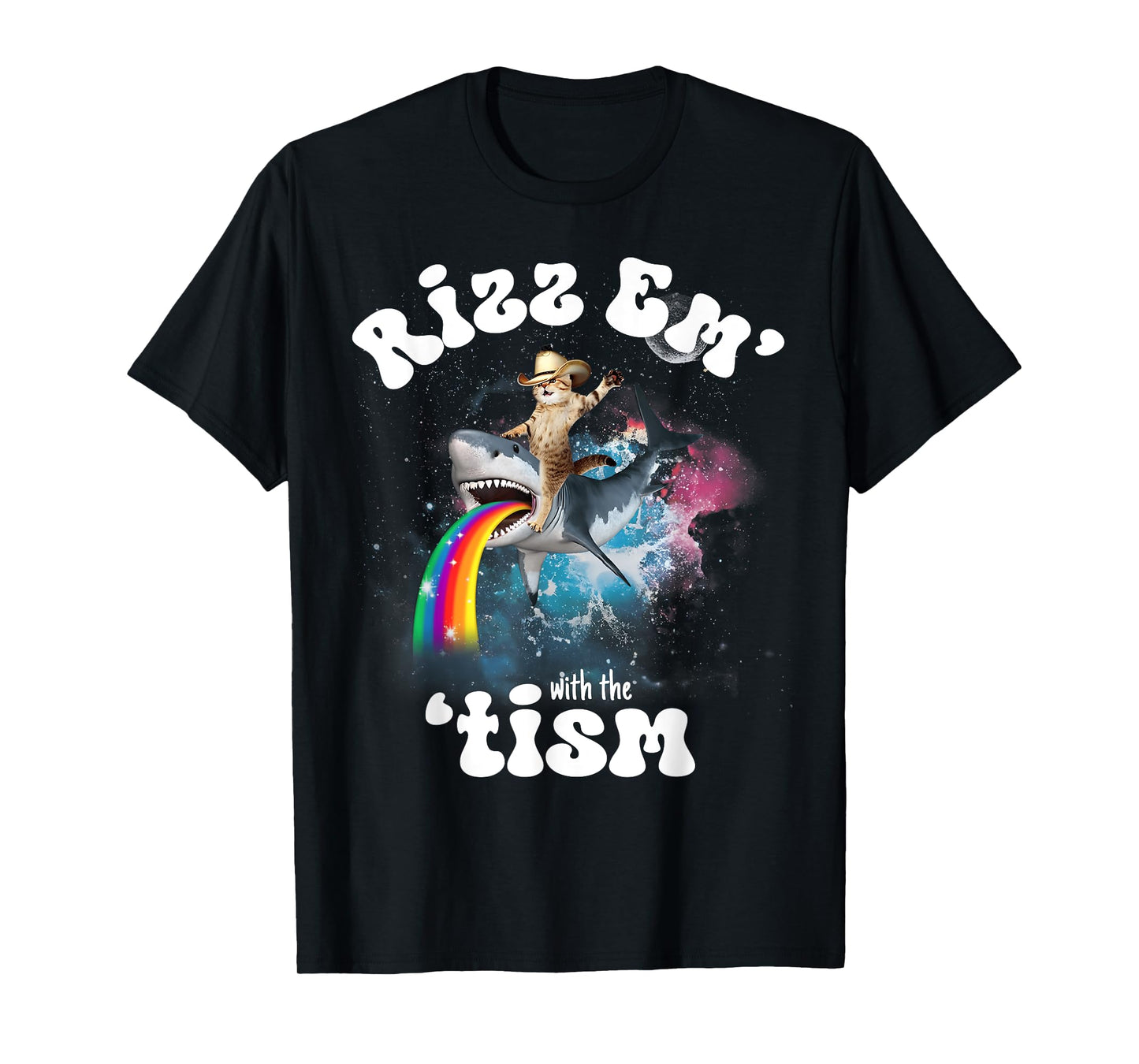 Rizz Em With The Tism Funny Meme Y2K Cat Autism Awareness Men Women Kids T-Shirt