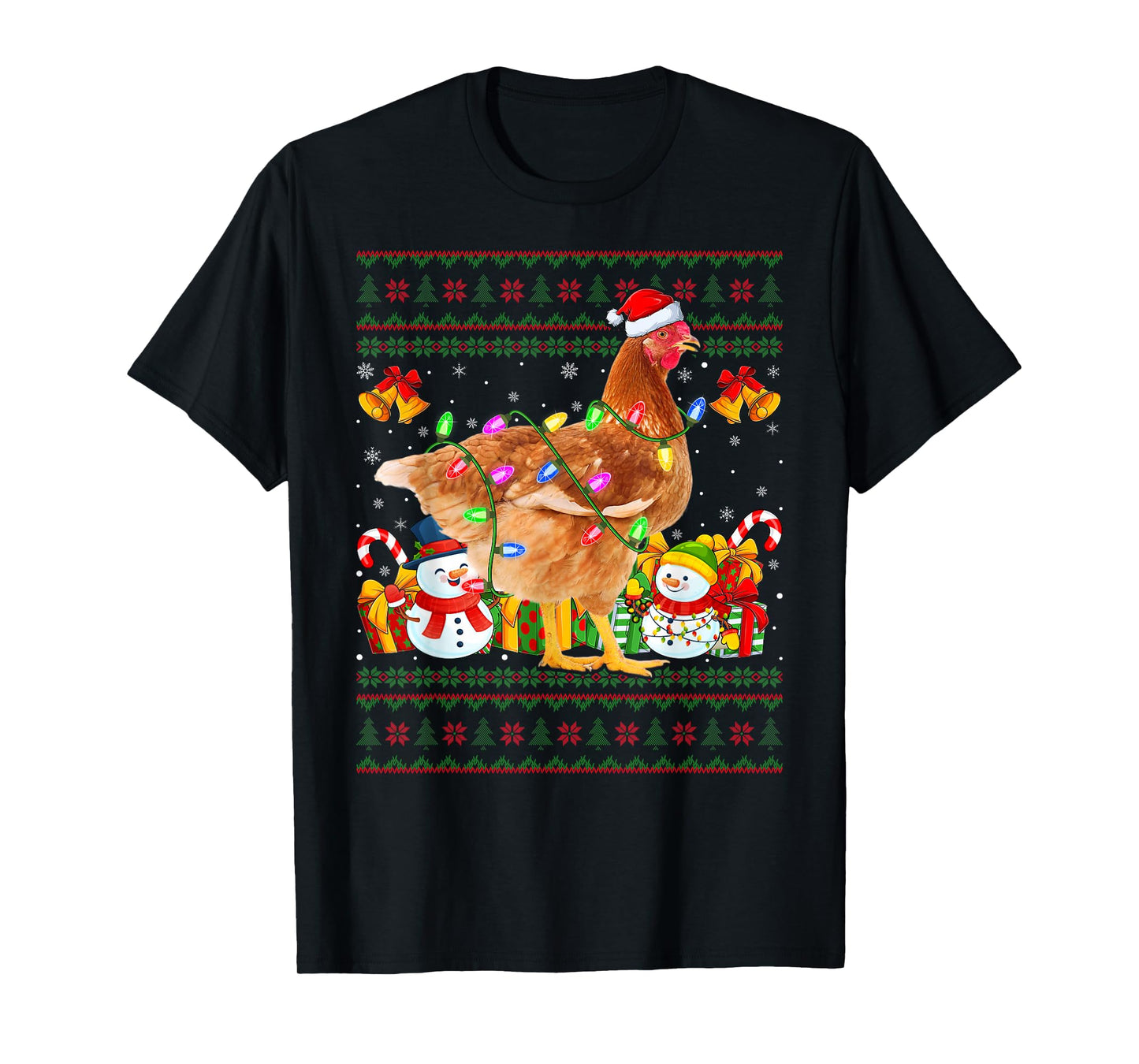 Chicken Ugly Christmas Sweaters Farm Animal Chicken Xmas T-Shirt