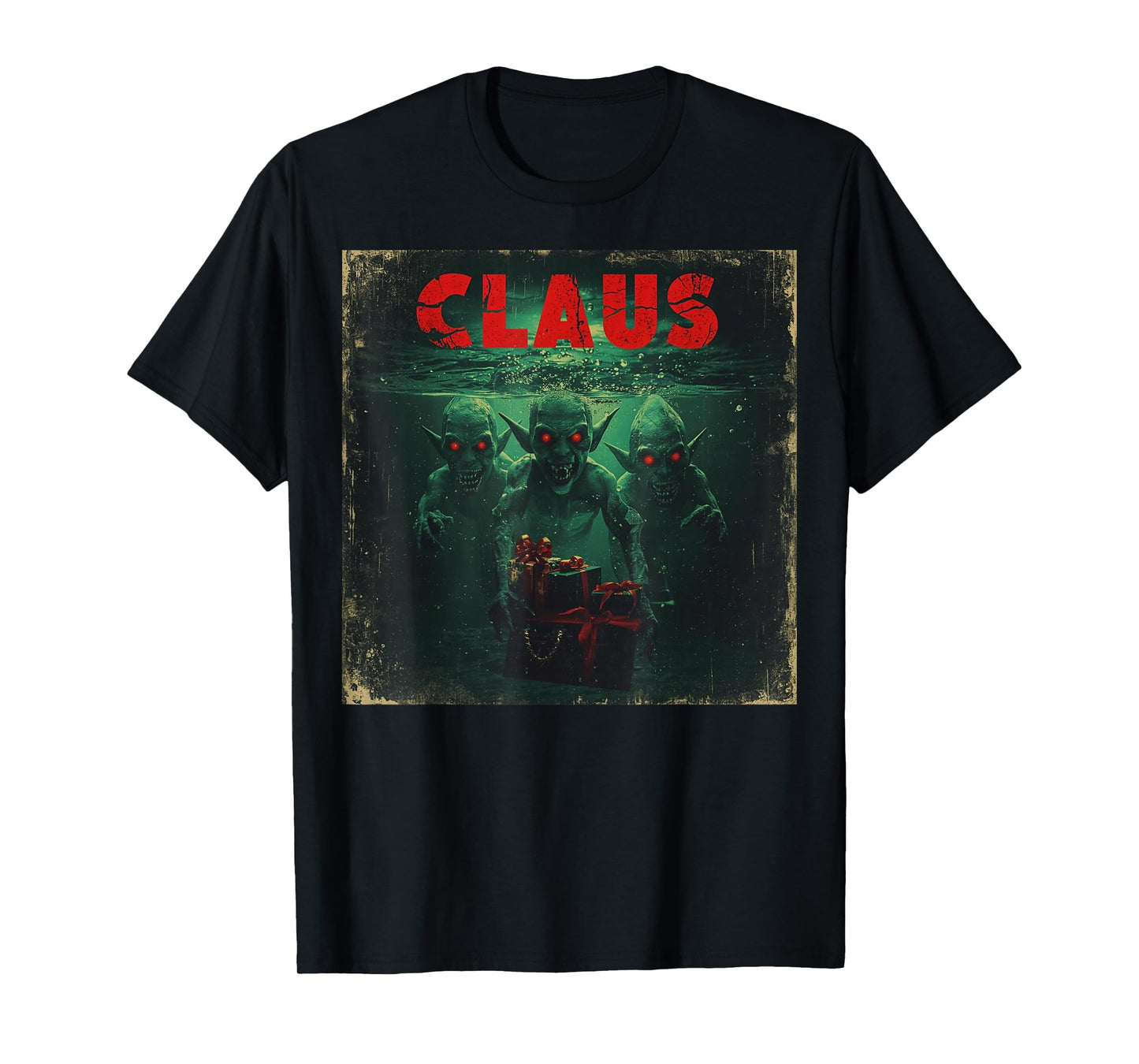 Creepy Claus Horror Christmas Dark Elf Top T-Shirt