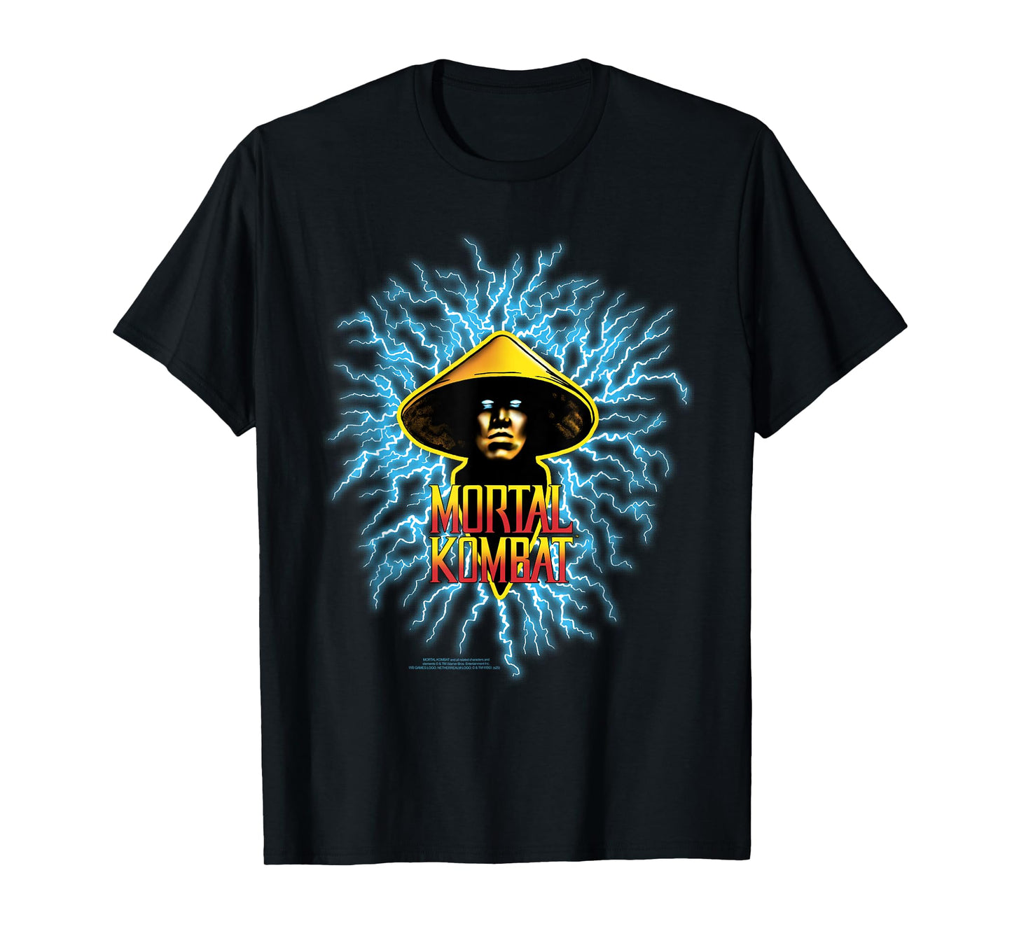 Mortal Kombat Raiden with Lightning and Logo Video Game T-Shirt
