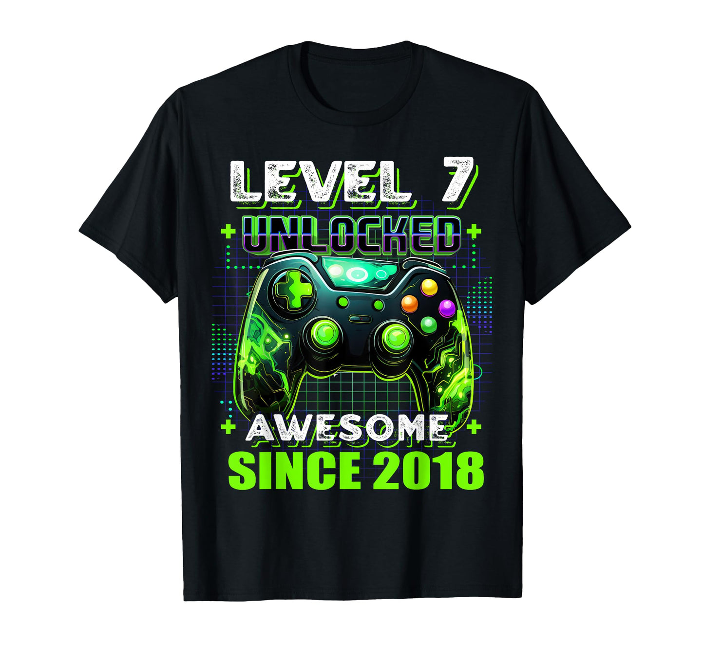 7th Birthday Boy Level 7 Gamer 7 Year Video Game Party T-Shirt