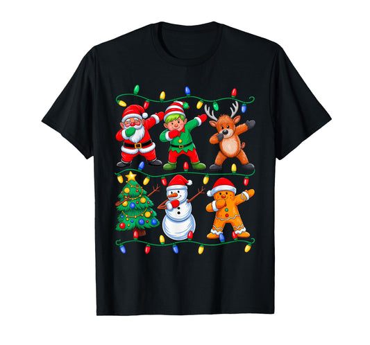 Dabbing Santa Elf Xmas PJs Christmas Men Girl Youth Boy Kids T-Shirt