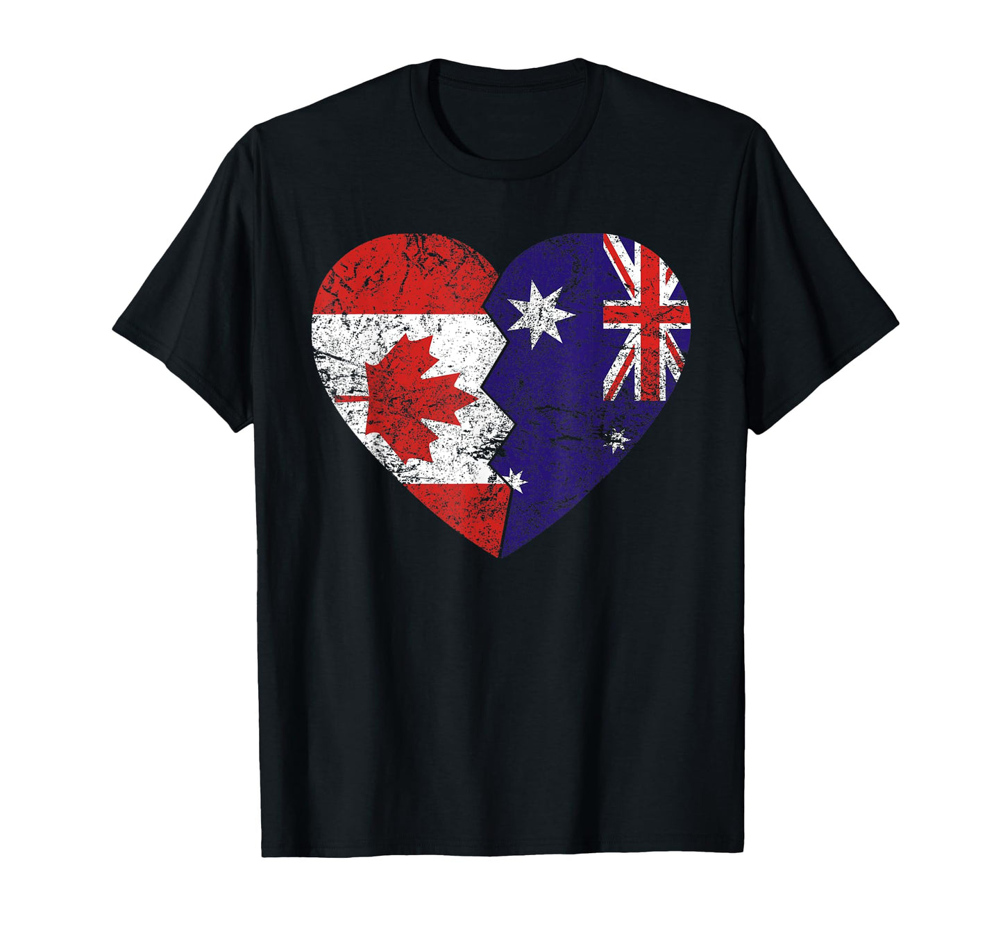Australian Canadian Flags Heart | Canada Australia Roots T-Shirt