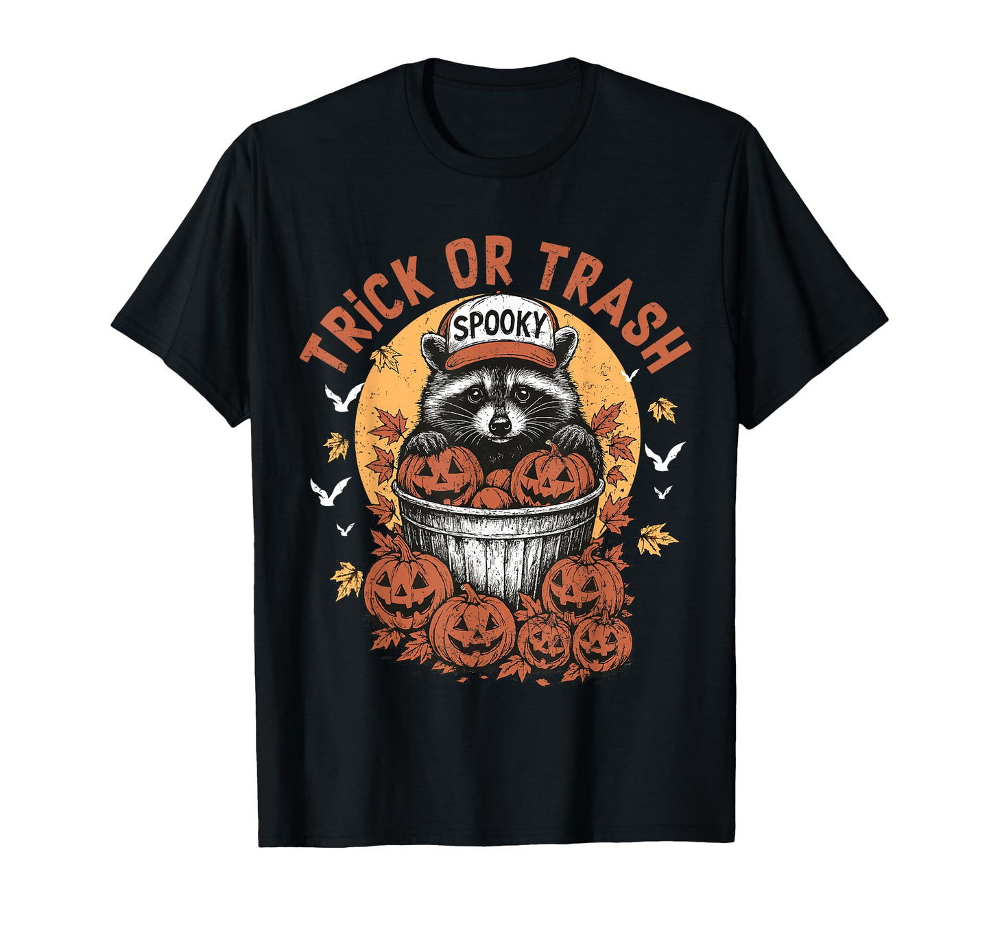 Trick or Trash Treat Funny Raccoon Halloween Ghost Costume T-Shirt