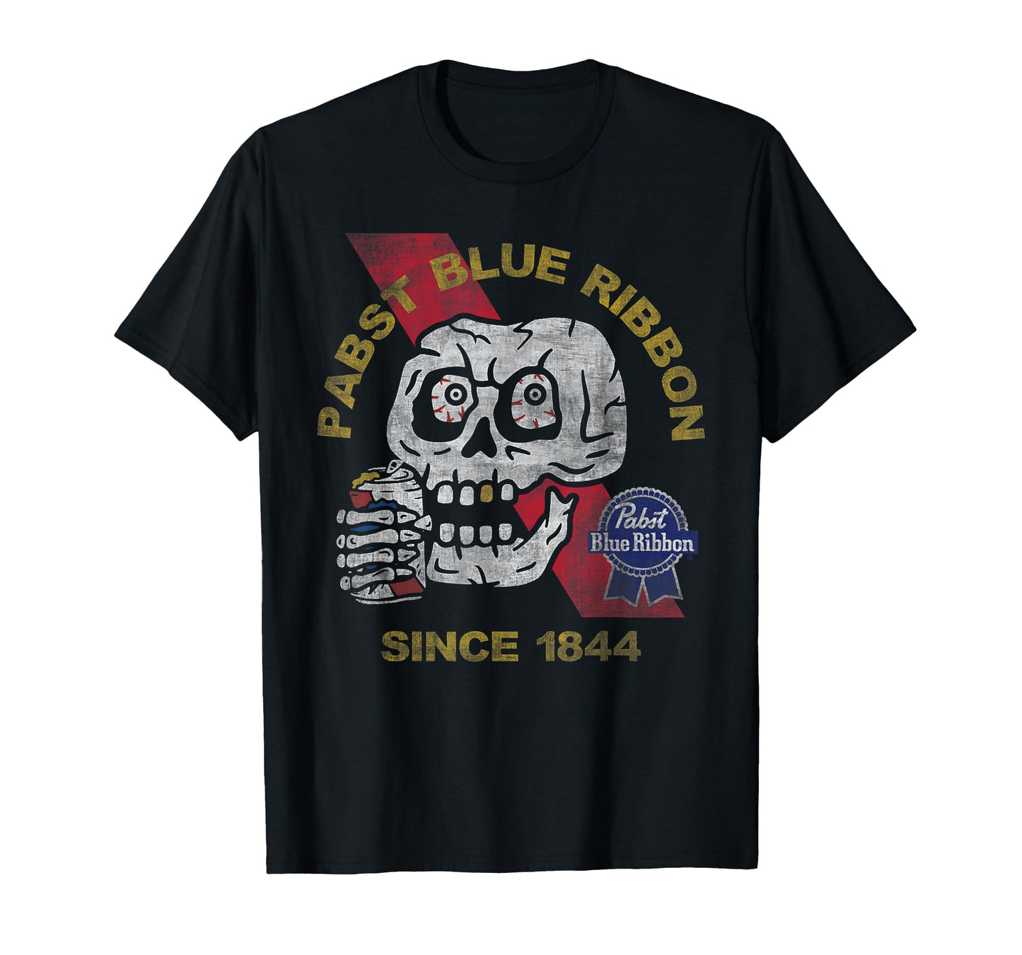 Weathered Pabst Beer Skull Since 1844 T-Shirt