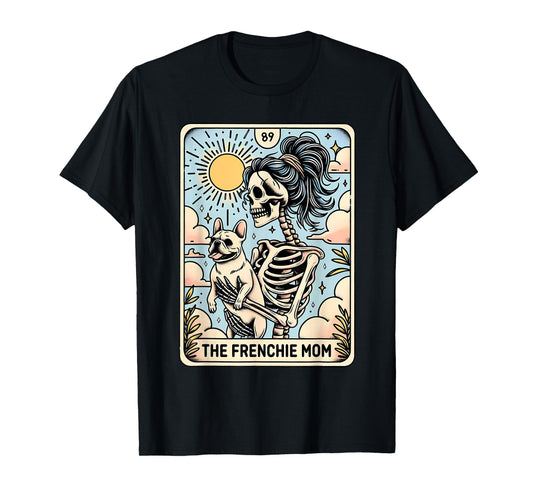 Vintage The Frenchie Mom Tarot Card Bulldog Skeleton Mothers T-Shirt