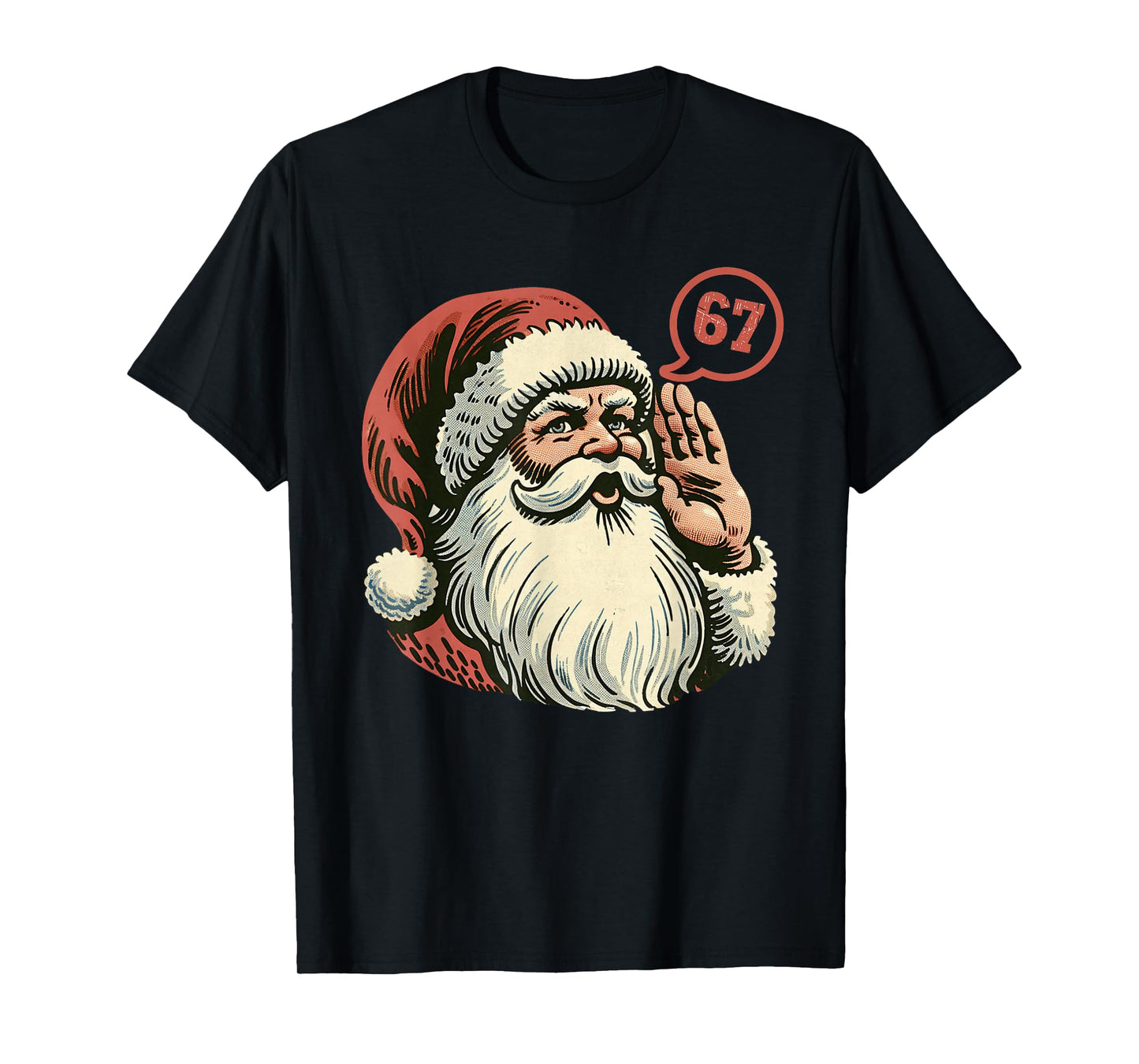 67 Christmas Funny Six Seven Meme Brainrot Santa Claus Boys T-Shirt