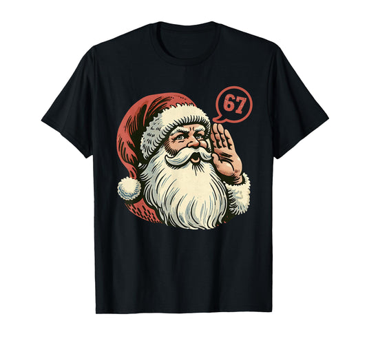 67 Christmas Funny Six Seven Meme Brainrot Santa Claus Boys T-Shirt