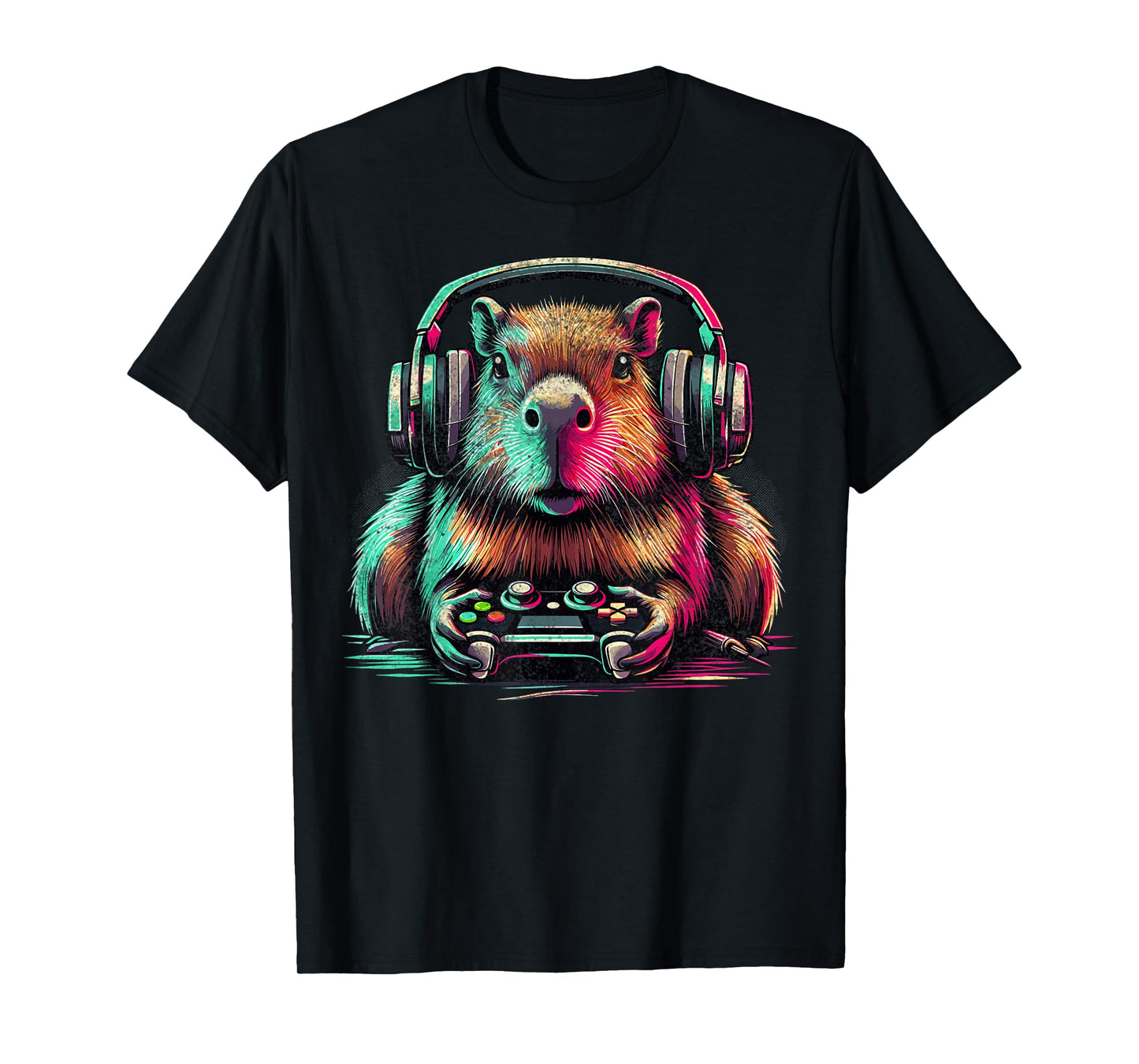 Funny Capybara Lover Unisex-Kids Capybara Video Games Graphic T-Shirt