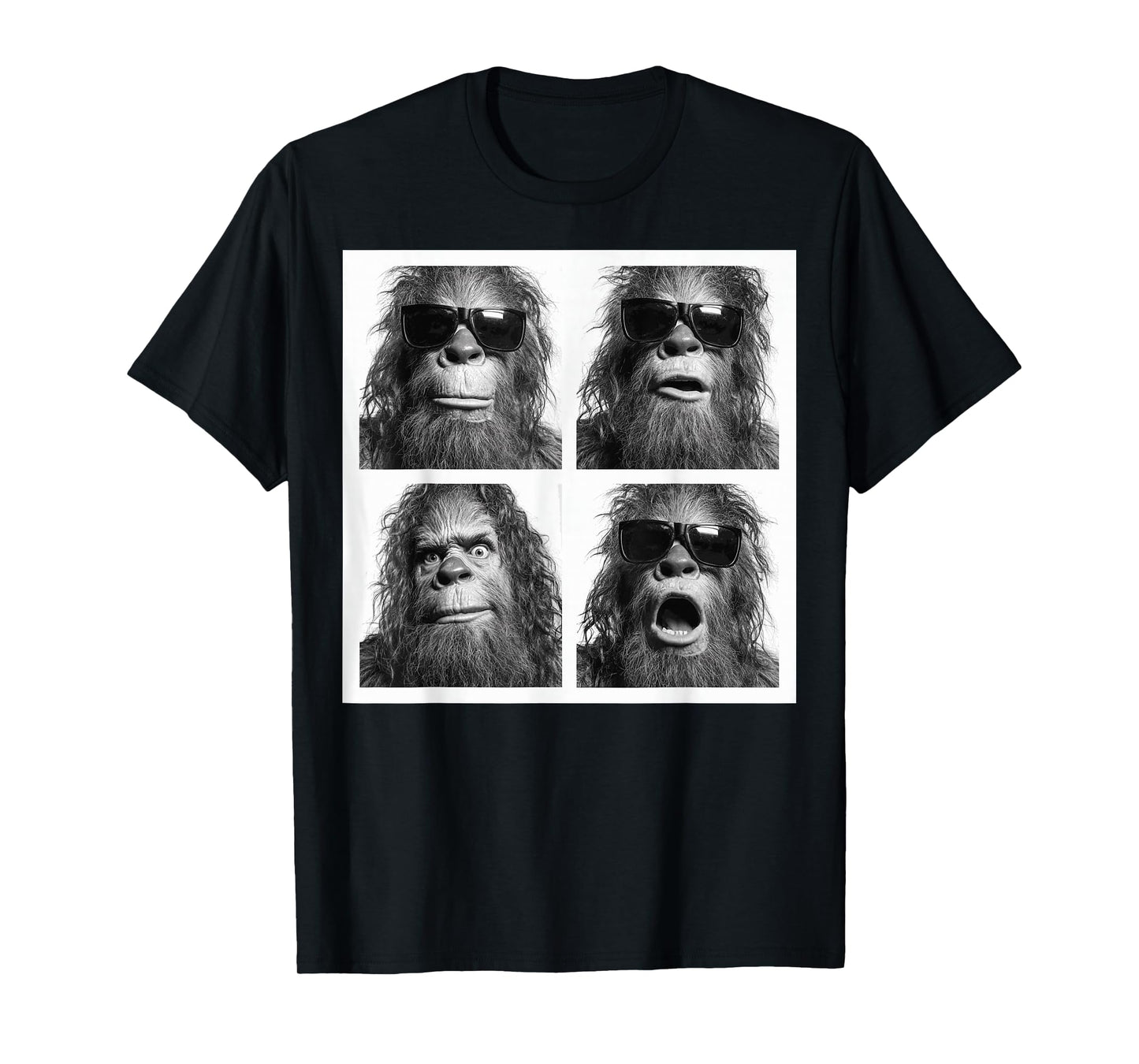 Funny Graphic Bigfoot Sasquatch Photobooth Selfie Funny T-Shirt