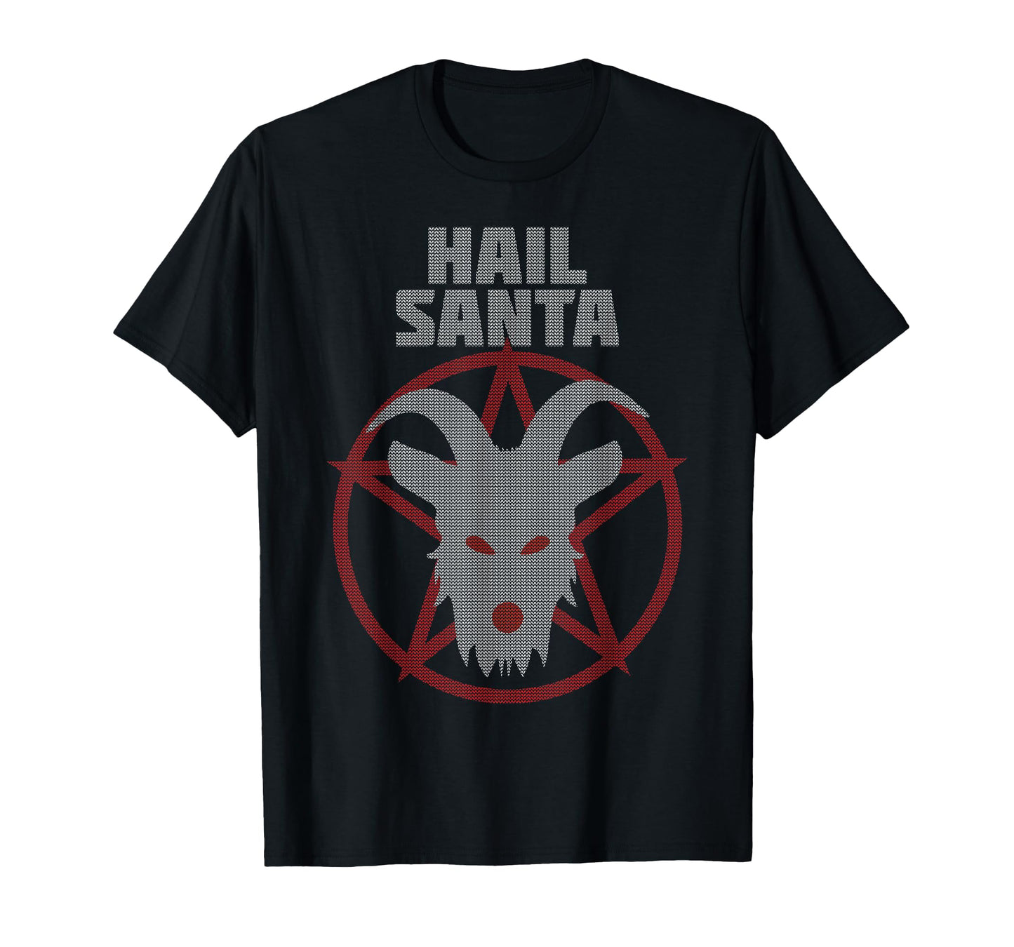 Hail Santa Goat Pagan Solstice Gothic Metal Christmas Ugly T-Shirt