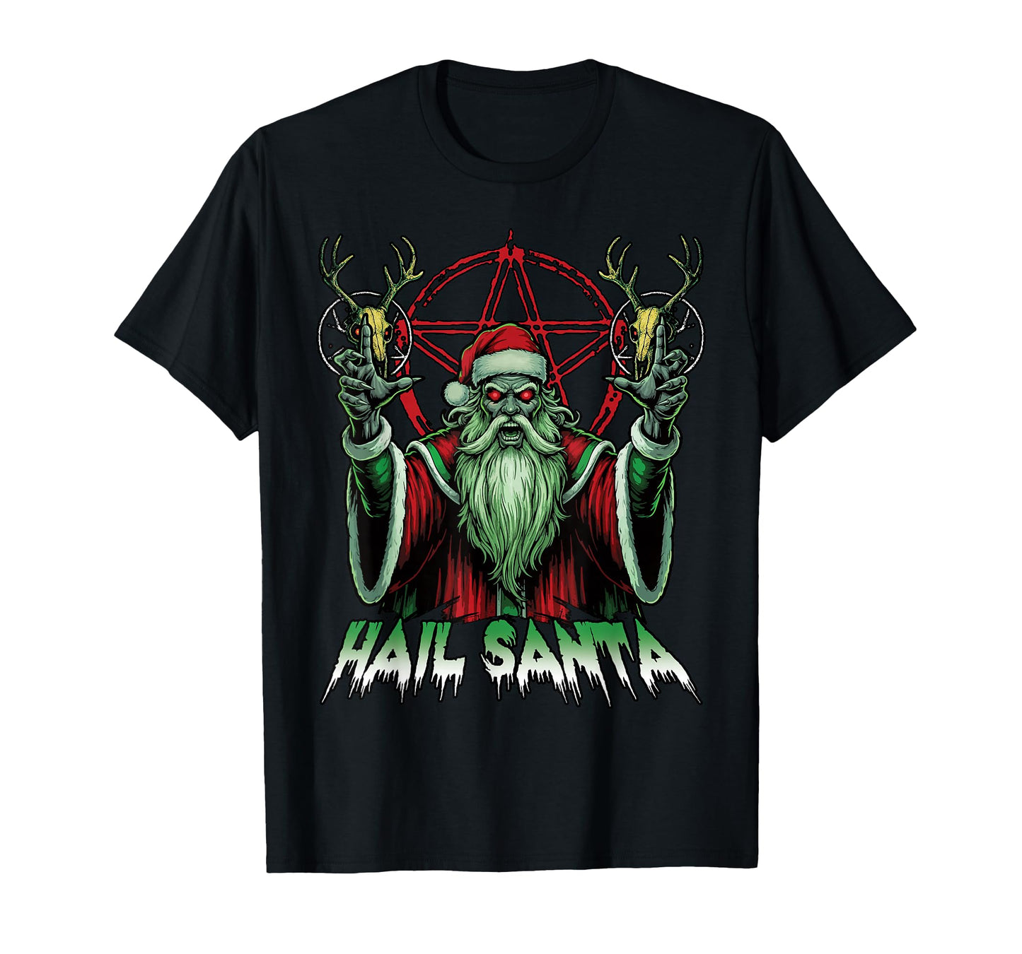 Hail Santa Pagan Happy Solstice Anti Christmas Krampus T-Shirt
