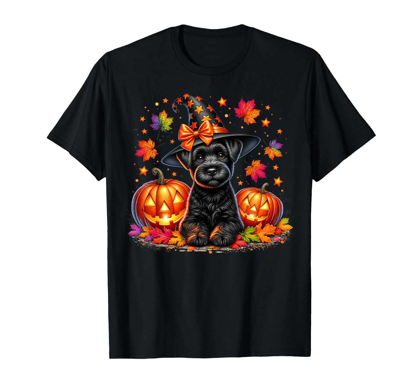 Schnauzer Halloween and Fall Pumpkins for Schnauzer Mom T-Shirt