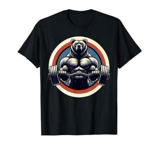 Bear Powerlifting Weightlifting Gym Workout T-Shirt