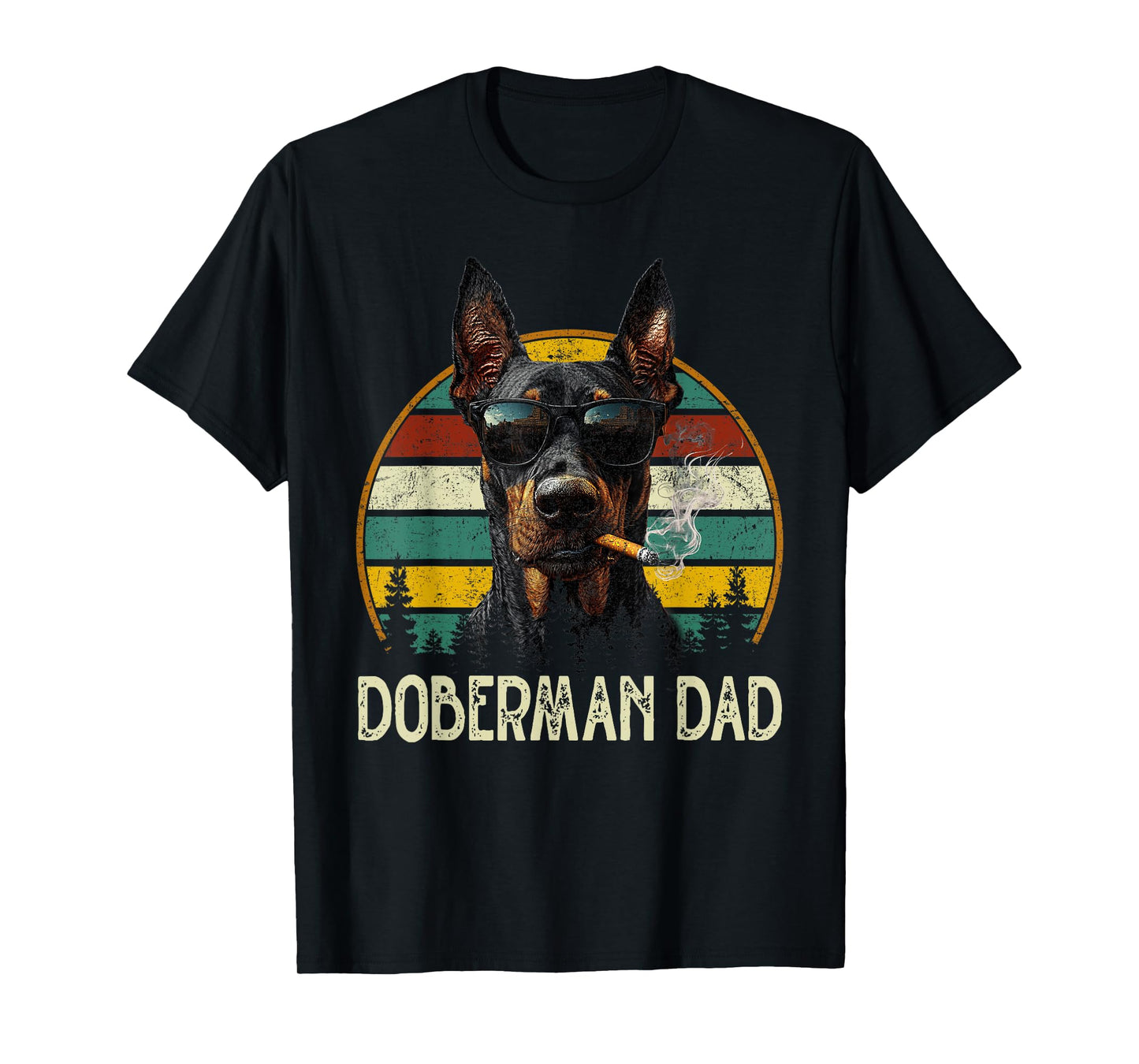 Best Doberman Dog Dad Ever Vintage Father's Day Dog Lover T-Shirt