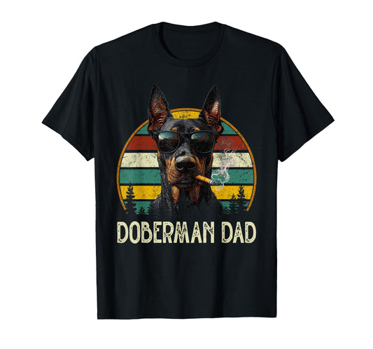 Best Doberman Dog Dad Ever Vintage Father's Day Dog Lover T-Shirt