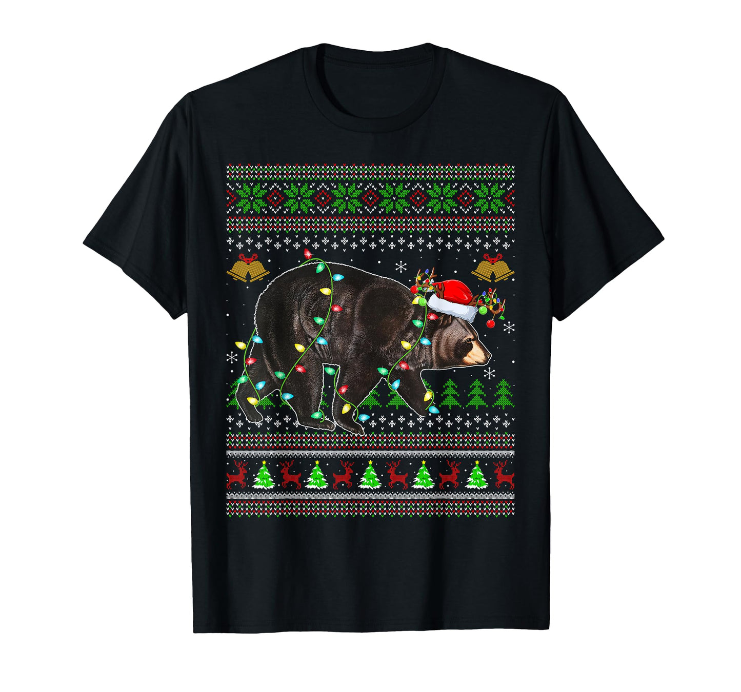 Bear Ugly Christmas Sweaters Holiday Santa Cute Xmas T-Shirt