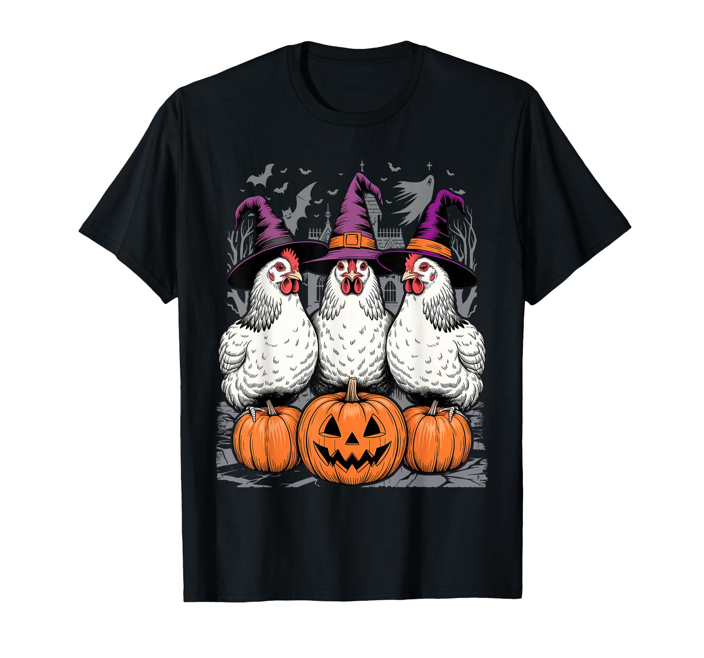 Chicken Witches Funny Halloween Spooky Season Chickens T-Shirt