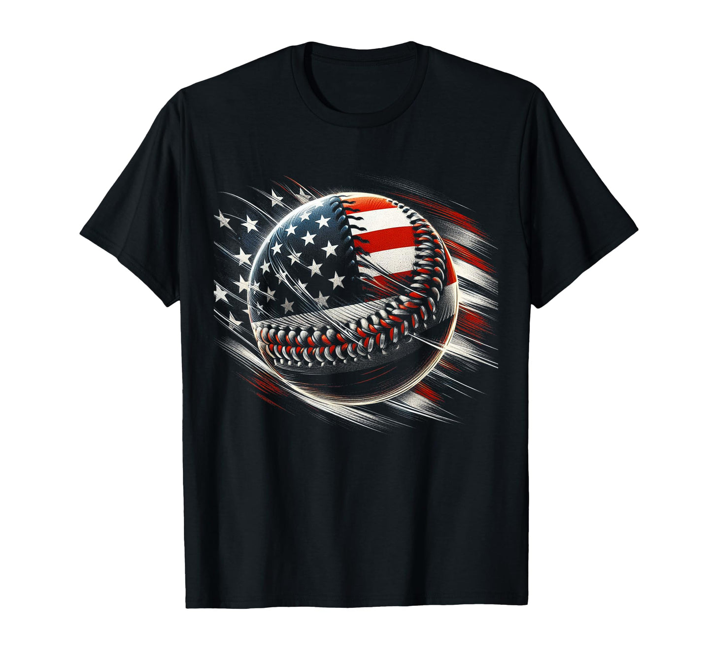 Baseball 4th Of July Men USA American Flag Boys Patriotic T-Shirt