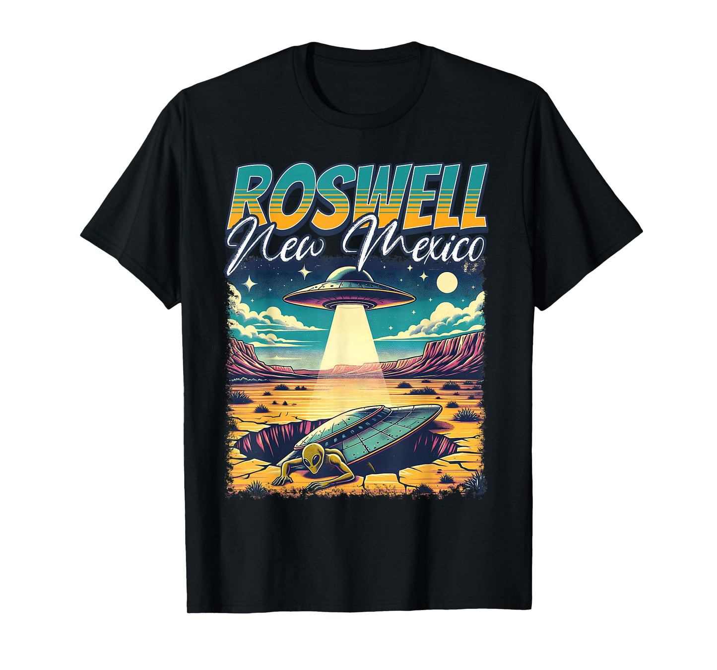 Roswell New Mexico 1947 Alien Abduction UFO Crash Vintage T-Shirt