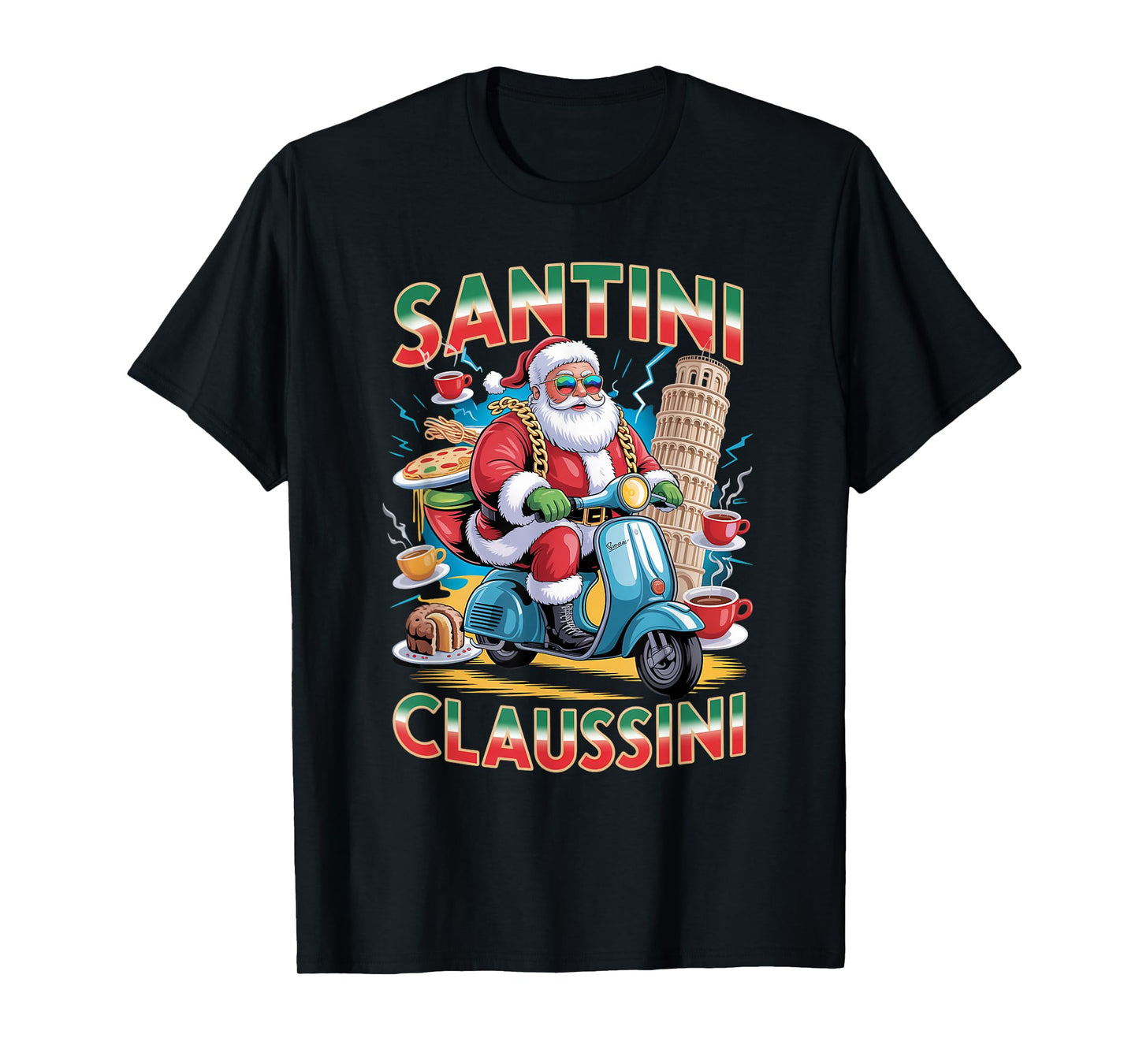 Italian Brainrot Christmas Santini Claussini Funny Santa T-Shirt