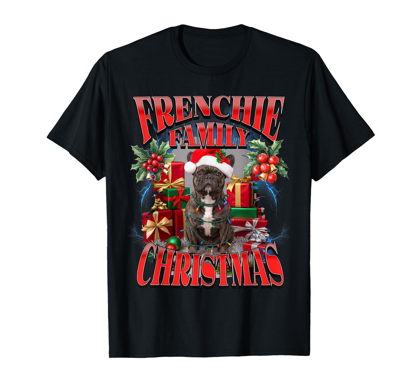 Frenchie Family Christmas French Bulldog Santa Claus Cute T-Shirt