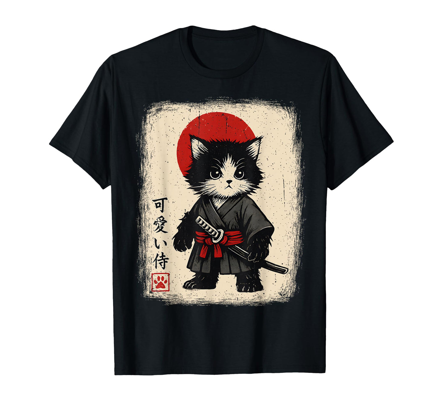 Samurai Cat Japanese Vintage Kawaii Funny Cats T-Shirt